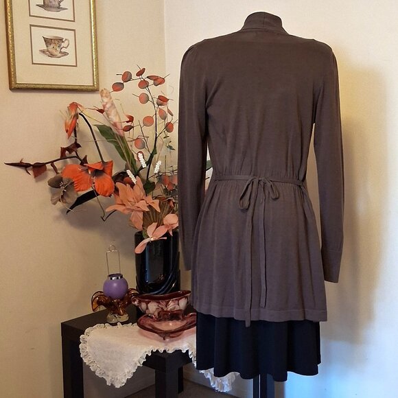 NWOT gollehaug collection Brown Cardigan Knit Lightweight Sweater Outerwear - Picture 7 of 7
